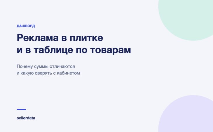 Реклама в плитке и в таблице по товарам sellerdata